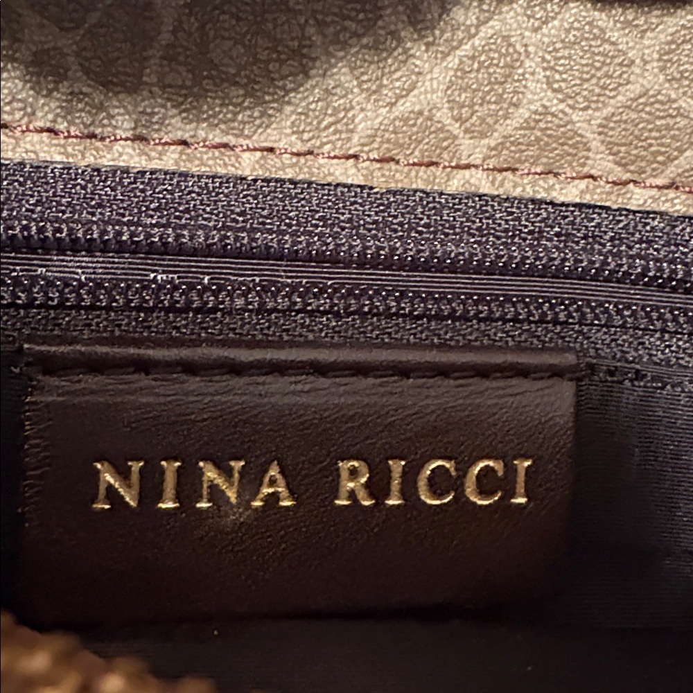 Nina Ricci Brown Tote with Orange Scarf Accent - Picture 9 of 9